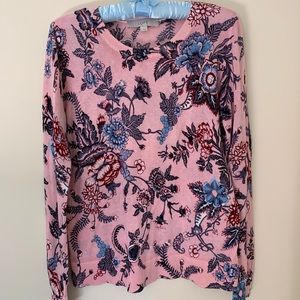 Loft Pink Multi Long Sleeve Sweater S